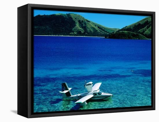 Seaplane in Water Between Yasawa and Sawa-I-Lau Islands, Fiji-Mark Daffey-Framed Premier Image Canvas