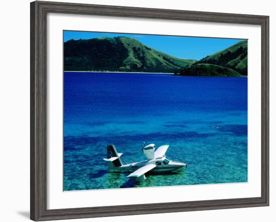 Seaplane in Water Between Yasawa and Sawa-I-Lau Islands, Fiji-Mark Daffey-Framed Photographic Print