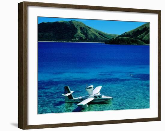 Seaplane in Water Between Yasawa and Sawa-I-Lau Islands, Fiji-Mark Daffey-Framed Photographic Print