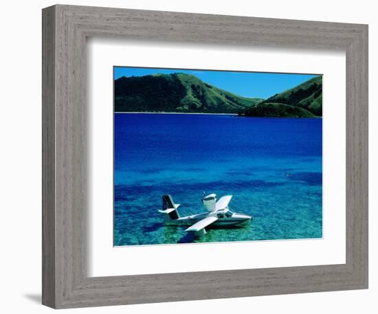 Seaplane in Water Between Yasawa and Sawa-I-Lau Islands, Fiji-Mark Daffey-Framed Photographic Print