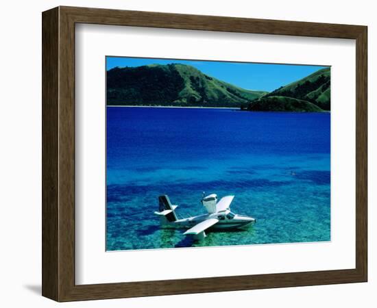 Seaplane in Water Between Yasawa and Sawa-I-Lau Islands, Fiji-Mark Daffey-Framed Photographic Print