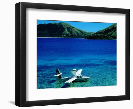 Seaplane in Water Between Yasawa and Sawa-I-Lau Islands, Fiji-Mark Daffey-Framed Photographic Print
