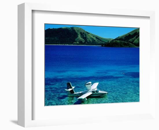 Seaplane in Water Between Yasawa and Sawa-I-Lau Islands, Fiji-Mark Daffey-Framed Photographic Print