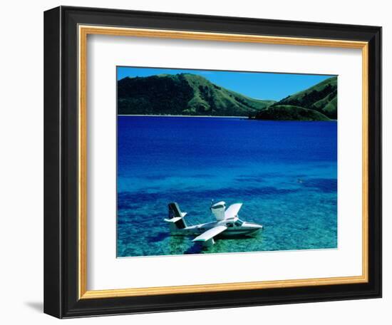 Seaplane in Water Between Yasawa and Sawa-I-Lau Islands, Fiji-Mark Daffey-Framed Photographic Print