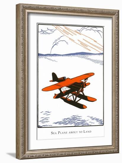 Seaplane with Pontoons-Found Image Press-Framed Giclee Print