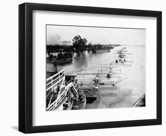 Seaplanes on the Flooded Mississippi-null-Framed Photographic Print
