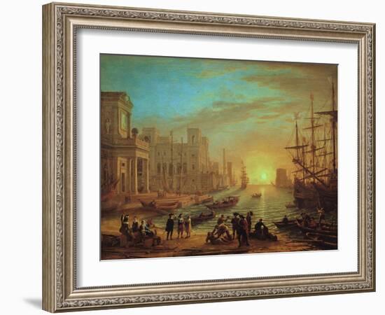 Seaport at Sunset, 1639-Claude Lorraine-Framed Giclee Print