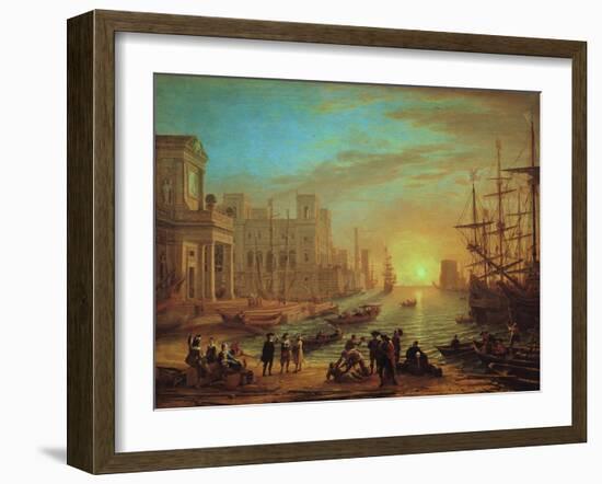 Seaport at Sunset, 1639-Claude Lorraine-Framed Giclee Print