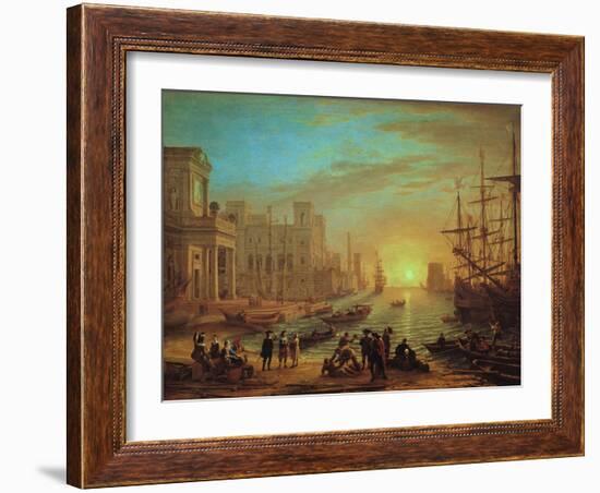 Seaport at Sunset, 1639-Claude Lorraine-Framed Giclee Print