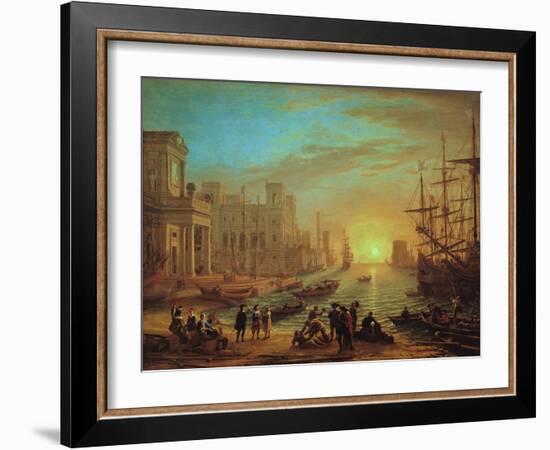 Seaport at Sunset, 1639-Claude Lorraine-Framed Giclee Print