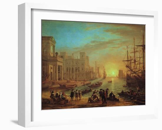 Seaport at Sunset, 1639-Claude Lorraine-Framed Giclee Print