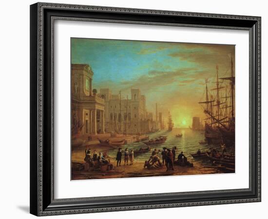 Seaport at Sunset, 1639-Claude Lorraine-Framed Giclee Print