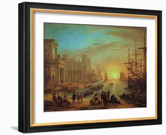 Seaport at Sunset, 1639-Claude Lorraine-Framed Giclee Print