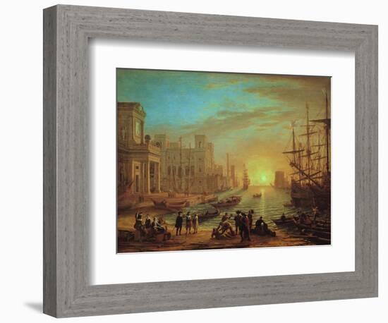 Seaport at Sunset, 1639-Claude Lorraine-Framed Giclee Print