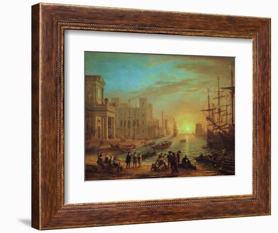 Seaport at Sunset, 1639-Claude Lorraine-Framed Giclee Print