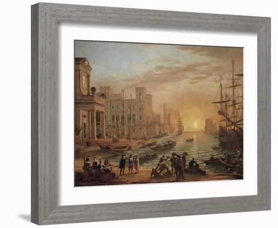 Seaport at Sunset-Claude Lorraine-Framed Art Print