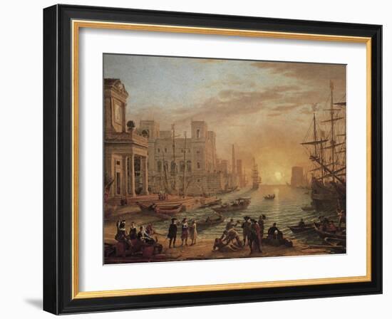 Seaport at Sunset-Claude Lorraine-Framed Art Print