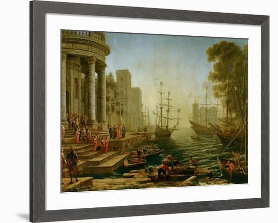 Seaport with the embarkation of Saint Ursula, 1614-Claude Lorrain-Framed Giclee Print