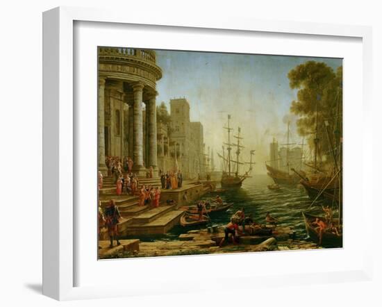 Seaport with the embarkation of Saint Ursula, 1614-Claude Lorrain-Framed Giclee Print