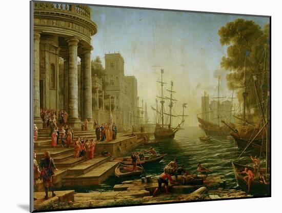 Seaport with the embarkation of Saint Ursula, 1614-Claude Lorrain-Mounted Giclee Print