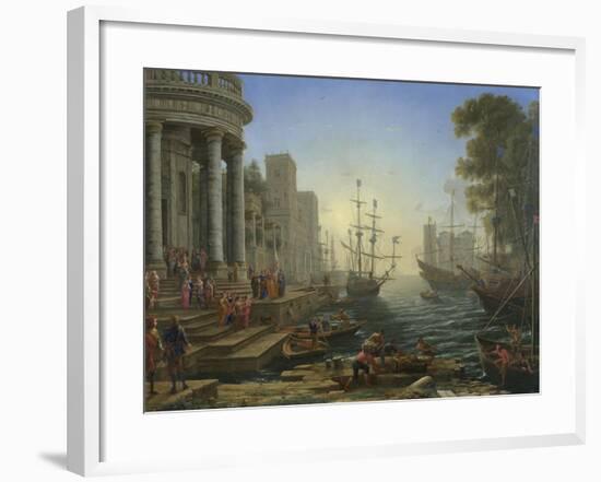 Seaport with the Embarkation of Saint Ursula, 1641-Claude Lorraine-Framed Giclee Print