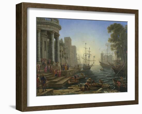 Seaport with the Embarkation of Saint Ursula, 1641-Claude Lorraine-Framed Giclee Print