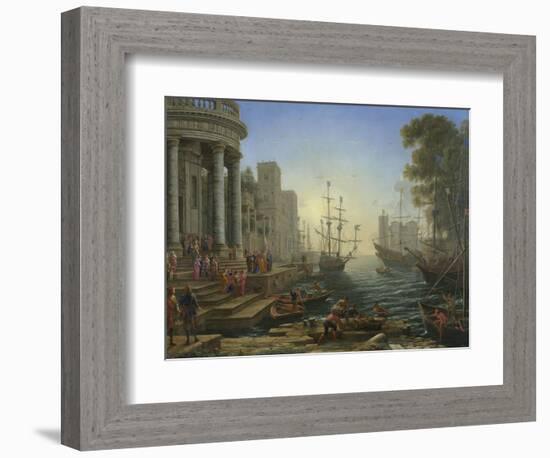 Seaport with the Embarkation of Saint Ursula, 1641-Claude Lorraine-Framed Giclee Print