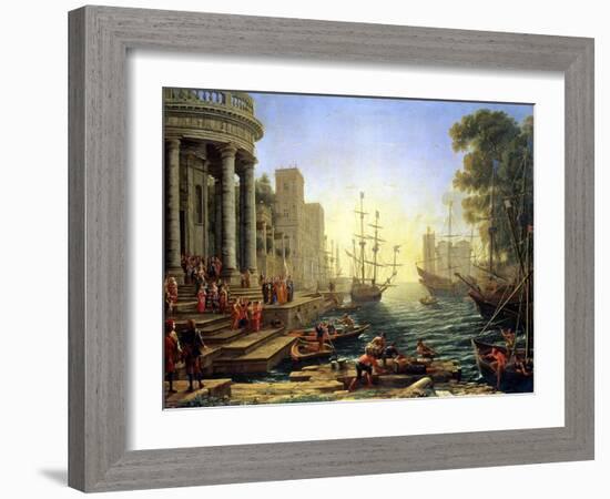 Seaport with the Embarkation of St. Ursula-Claude Lorraine-Framed Giclee Print