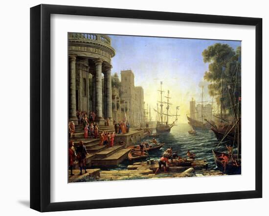 Seaport with the Embarkation of St. Ursula-Claude Lorraine-Framed Giclee Print