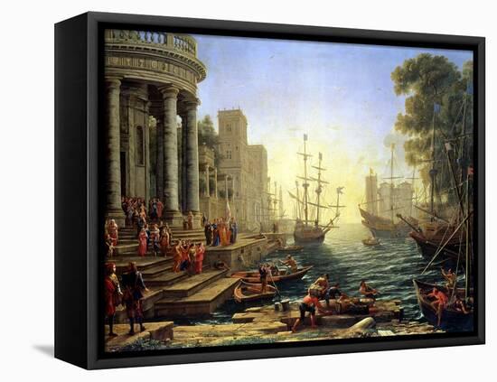 Seaport with the Embarkation of St. Ursula-Claude Lorraine-Framed Premier Image Canvas