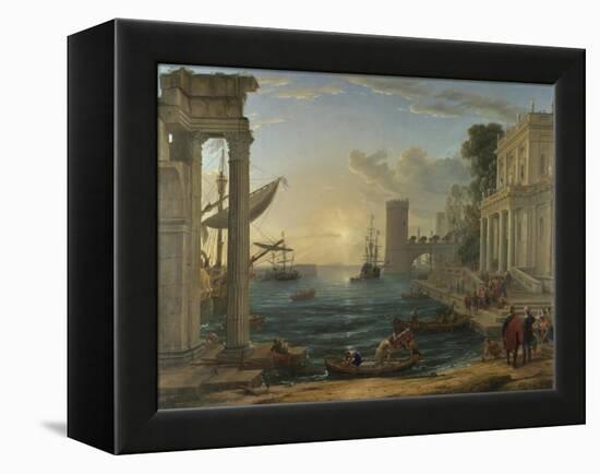 Seaport with the Embarkation of the Queen of Sheba, 1648-Claude Lorraine-Framed Premier Image Canvas