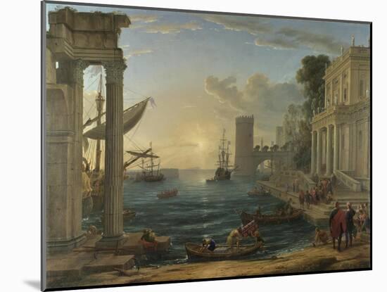 Seaport with the Embarkation of the Queen of Sheba, 1648-Claude Lorraine-Mounted Giclee Print