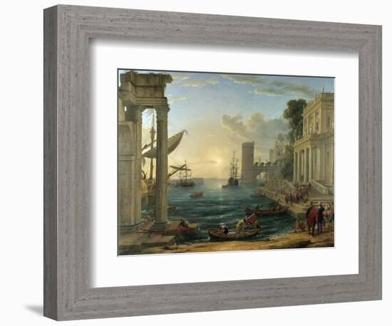 Seaport with the Embarkation of the Queen of Sheba-Claude Lorraine-Framed Giclee Print