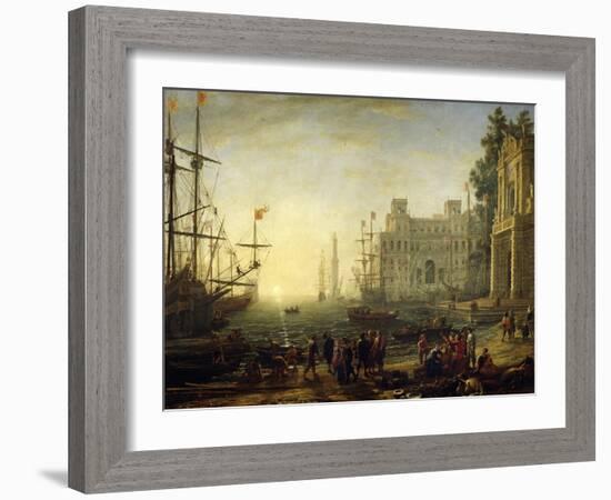 Seaport with Villa Medici-Claude Lorraine-Framed Giclee Print