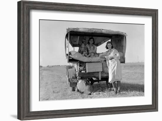 Searching for Work in the Cotton Fields-Dorothea Lange-Framed Art Print