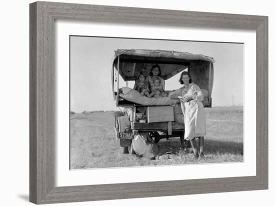Searching for Work in the Cotton Fields-Dorothea Lange-Framed Art Print