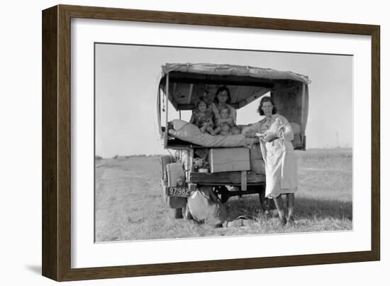 Searching for Work in the Cotton Fields-Dorothea Lange-Framed Art Print