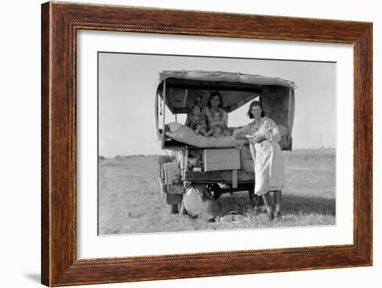 Searching for Work in the Cotton Fields-Dorothea Lange-Framed Art Print