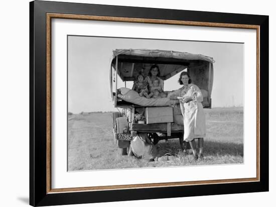 Searching for Work in the Cotton Fields-Dorothea Lange-Framed Art Print