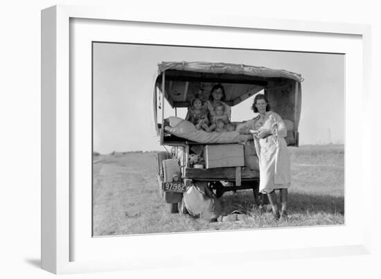 Searching for Work in the Cotton Fields-Dorothea Lange-Framed Art Print