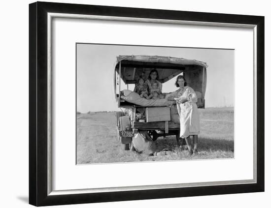 Searching for Work in the Cotton Fields-Dorothea Lange-Framed Art Print