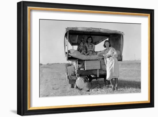 Searching for Work in the Cotton Fields-Dorothea Lange-Framed Art Print