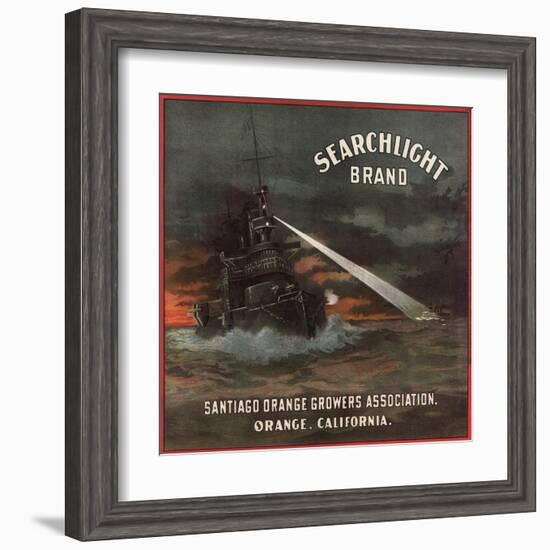 Searchlight Brand - Orange, California - Citrus Crate Label-Lantern Press-Framed Art Print