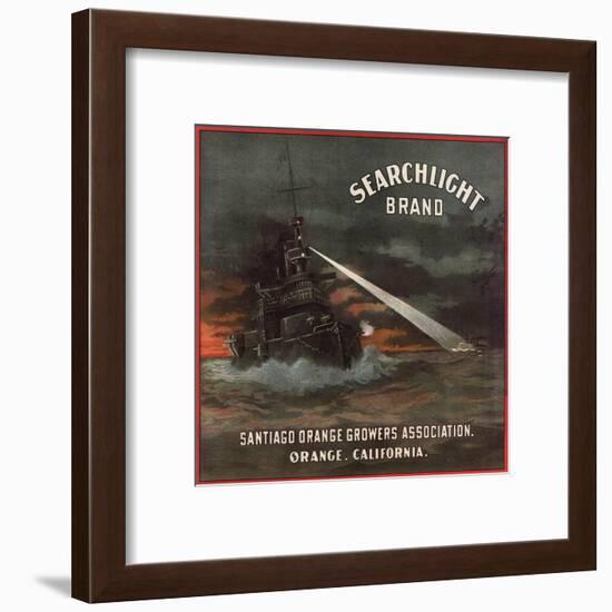 Searchlight Brand - Orange, California - Citrus Crate Label-Lantern Press-Framed Art Print