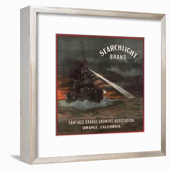 Searchlight Brand - Orange, California - Citrus Crate Label-Lantern Press-Framed Art Print