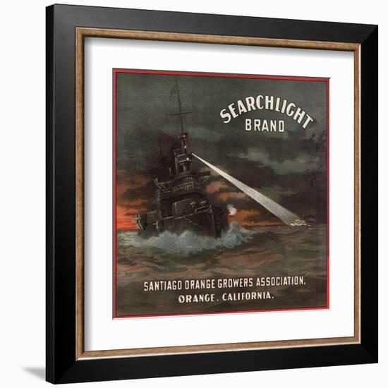 Searchlight Brand - Orange, California - Citrus Crate Label-Lantern Press-Framed Art Print