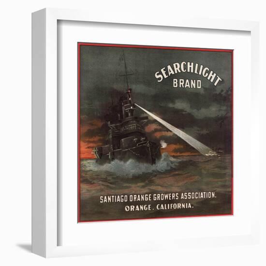 Searchlight Brand - Orange, California - Citrus Crate Label-Lantern Press-Framed Art Print