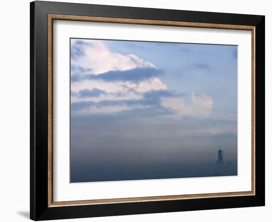 Sears Tower Rises Above the Early Morning Fog in Chicago-null-Framed Photographic Print