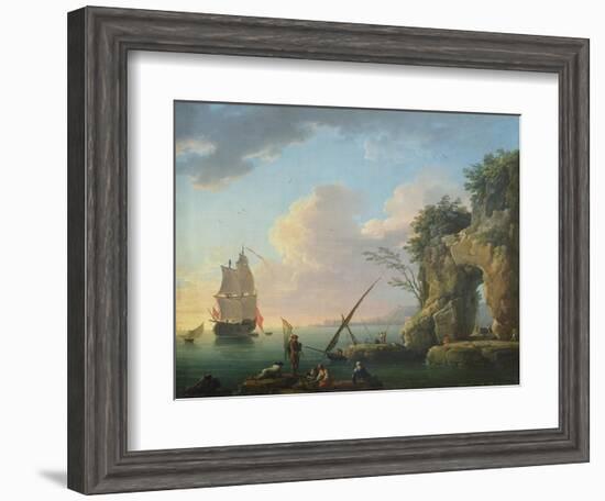 Seascape, 1748-Antoine Charles Horace Vernet-Framed Giclee Print