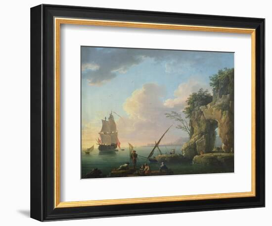 Seascape, 1748-Antoine Charles Horace Vernet-Framed Giclee Print